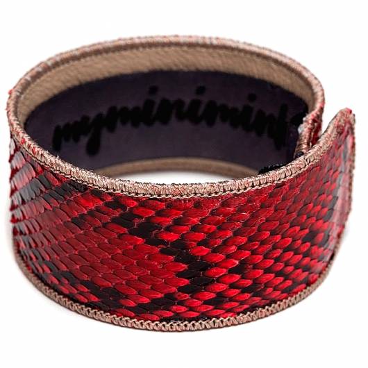 BACCI - Bracelet Snake Leather Biking Red -