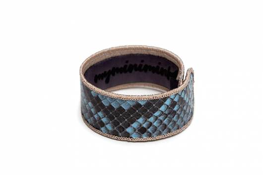 BACCI - Bracelet Snake Leather Bluestone -