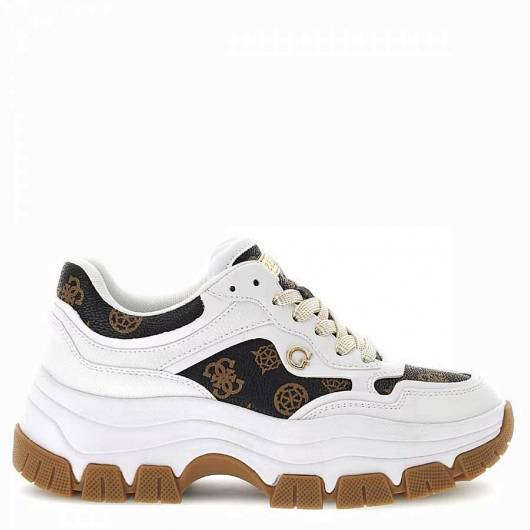 GUESS - Γυναικεία Sneakers brecky 4g FLPBR3FAL12 Λευκό/πολύχρωμο