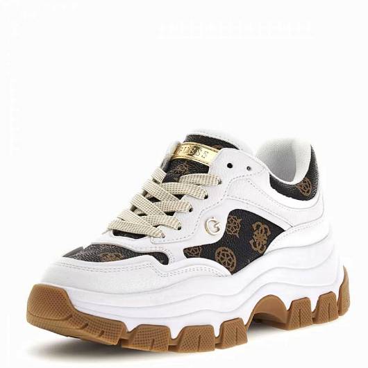GUESS - Γυναικεία Sneakers brecky 4g FLPBR3FAL12 Λευκό/πολύχρωμο