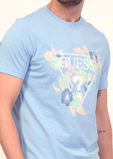 GUESS - T-Shirt Slim Fit M4GI11 I3Z14 A734 Γαλάζιο