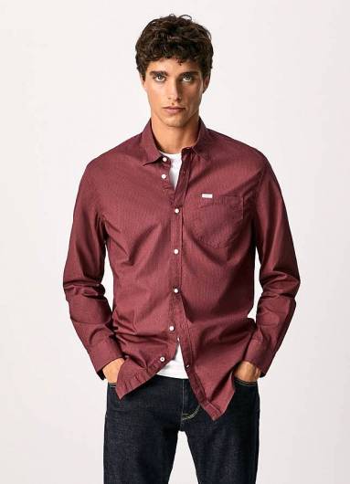Pepe Jeans - PETERS microprinted shirt PM307121 (287) Currant