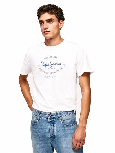 PEPE JEANS - Ανδρικό T-Shirt Rigley PM508703 (800) White