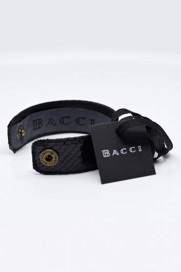 BACCI - Bracelet Snake Leather Black -