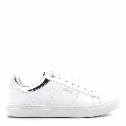 BENETTON - Γυναικείο Sneaker Star court ltx  BTW214110-1040 White/Silver 1090