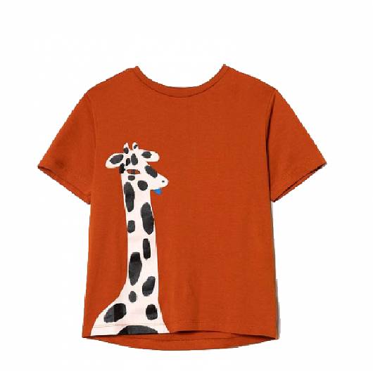 COMPANIA FANTASTICA - Unisex T-shirt giraffe print KO21HIL17 Orange